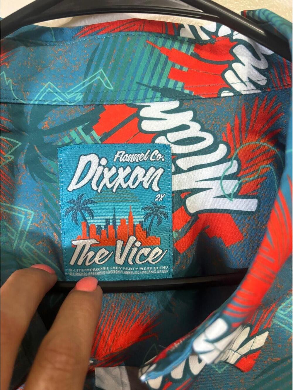 Dixxon Flannel Co Miami The Vice Party Shirt 2XL Hawaiian Button Up - Picture 5 of 8